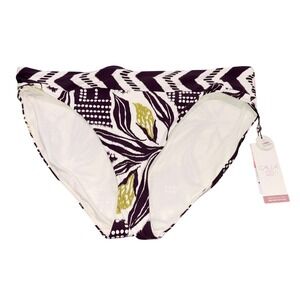 Mid-Rise High-Leg Bikini Bottom NWT Womens XL Purple CALIA